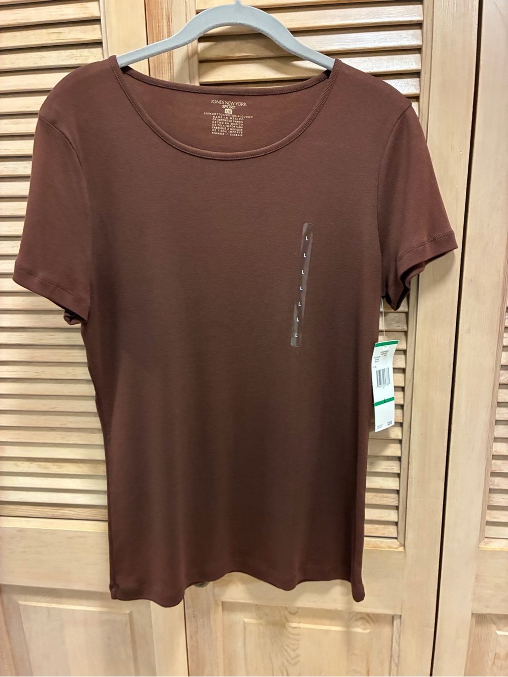 Jones New York Brown Short-Sleeve Crewneck Tee